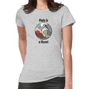 Redbubble Pluto is a Planet gray t-shirt